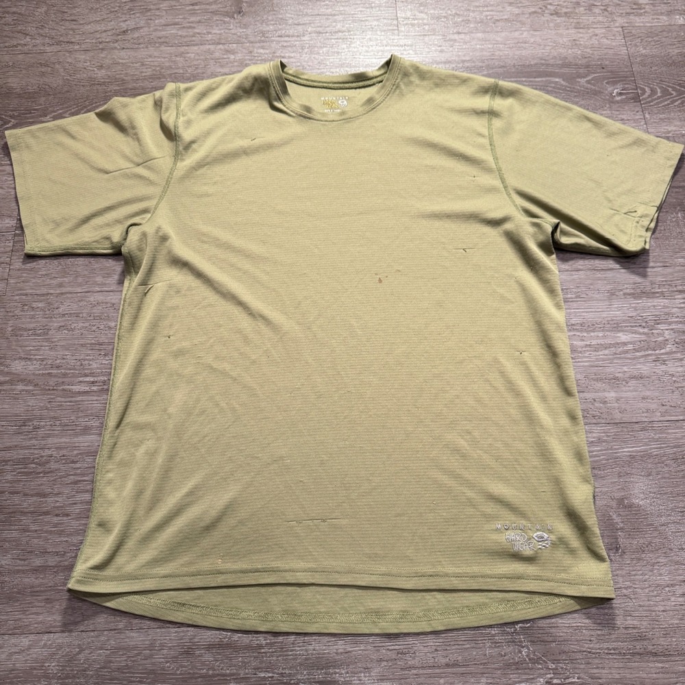 Mountain Hardwear Shirt Mens L Green Performance Hiking Gorpcore USA Base Layer